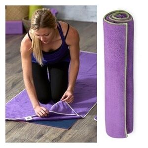 Gaiam Stay Put Yoga Towel in Purple